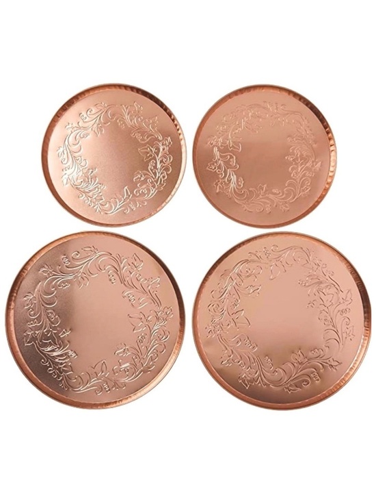 Range Kleen Other - Copper Stove Burner Covers Embossed Ivy By Range Kleen Set of 4